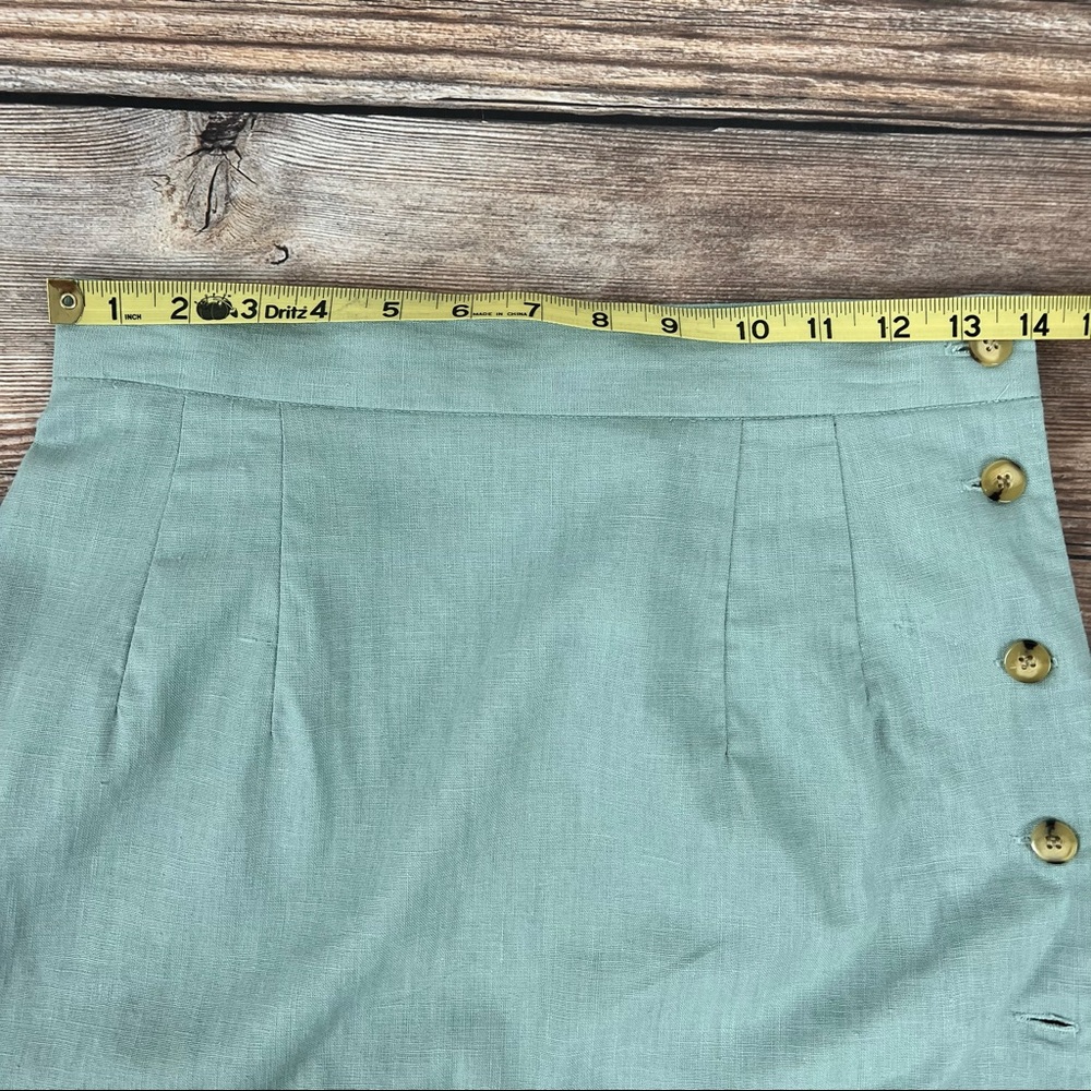 Vintage Linen Suit Mint Green Size 8 - Picture 7 of 13